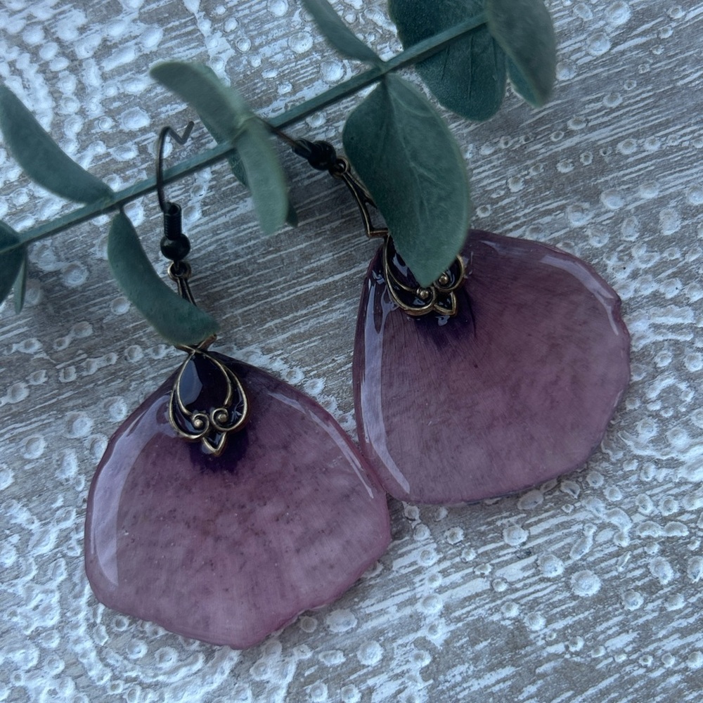 Real Poppy Petal Earrings